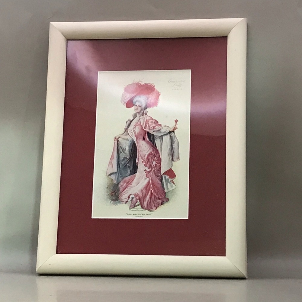 An Are a Lady "corsets" Framed Picture Frame Is 9" X 7" Pic‎ Open Is 	6" X 8"